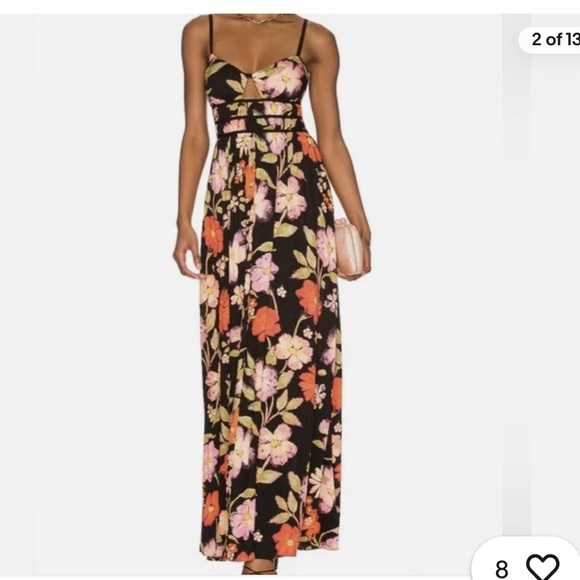 FREE PEOPLE Wisteria Floral Print Maxi Dress | Sz M, Black Multi | NWT - Picture 6 of 10